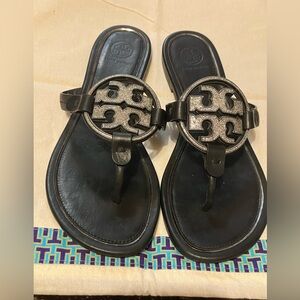 Tory Burch Embellished Crystal Miller Sandals